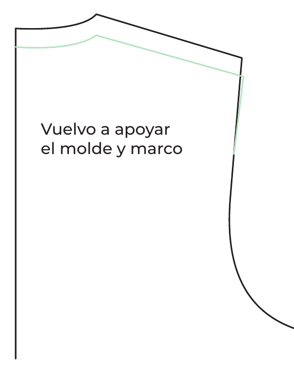 Volver a apoyar el molde y marcar